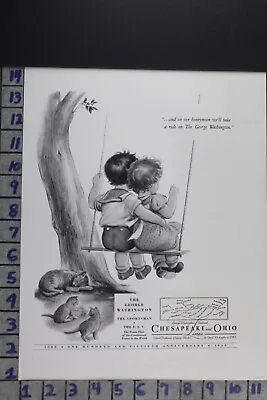 1935 Illustrator Chesapeake + Ohio Railroad Vintage Chessie Cat Ad Ef097 • $49.49