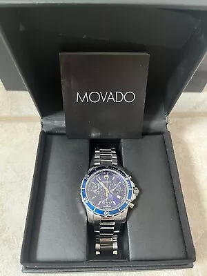 Movado Series 800 Blue Chronograph Dial Stainless Steel Men's Watch • $420