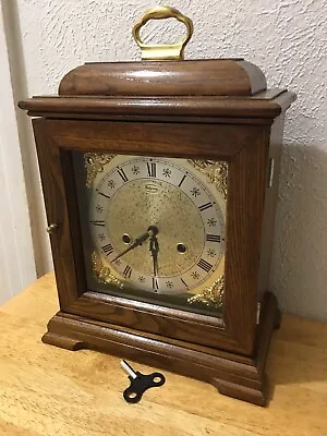 Vintage Ridgeway Key Wound Mantel Clock - W/ Key Chimes & Runs Great • $50