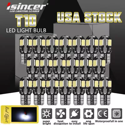 20X Super White T10 194 168 W5W 2825 LED License Plate Interior Light Bulb 6000K • $5.99