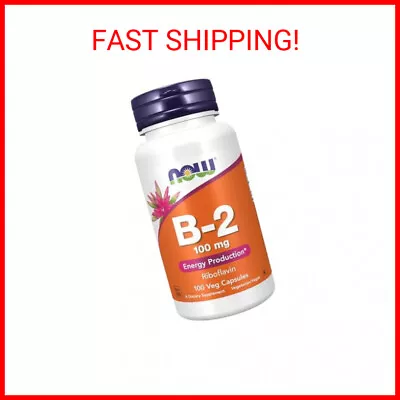 NOW Supplements Vitamin B-2 (Riboflavin) 100 Mg Energy Production* 100 Caps • $7.58