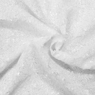 £0.99 • Buy White 3mm Sequin Fabric Sparkly Material 2W Stretch 130cm Wide Metre