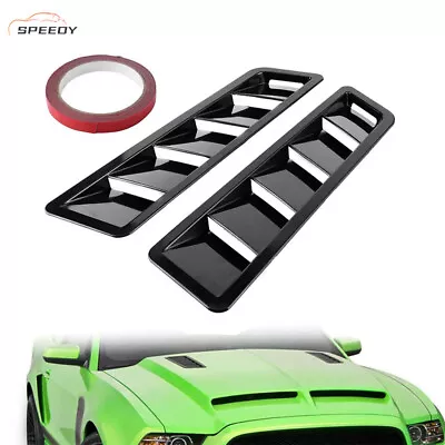 $14.98 • Buy 2X Black Car Hood Vent Scoop Louver Scoop Cover Cold Air Flow Intake Universal