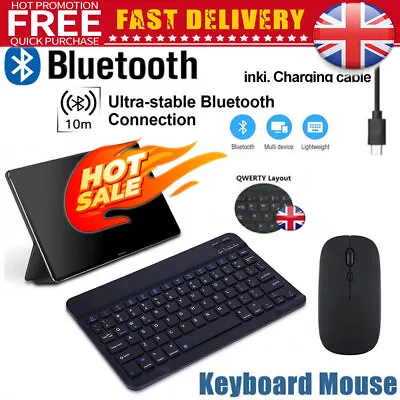 Ultra Slim 2.4G Cordless Wireless Keyboard And Mouse Set Combo For Laptop MAC PC • £12.60