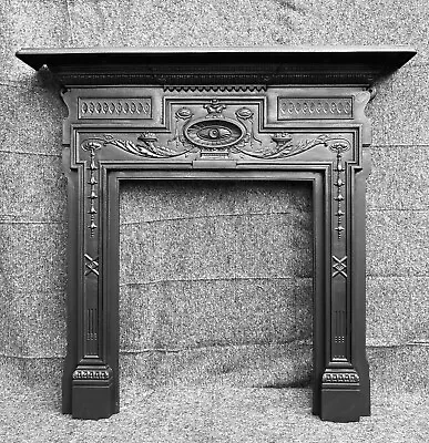 Large Victorian / Edwardian Cast Iron Fireplace / Fire Woodburner Surround • £780