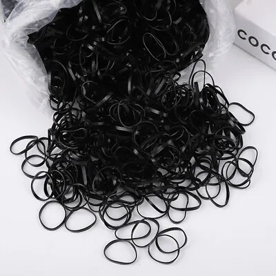 500 Pack Mini Rubber Bands Premium Elastic Bands Non Slip Small Hair Ties Black • $3.69