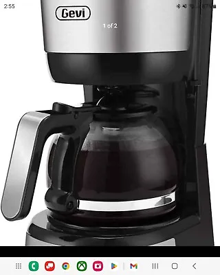 Gevi 4-Cup Coffee Maker With Auto-Shut Off Cone Filter Stainless Steel Finish • $25