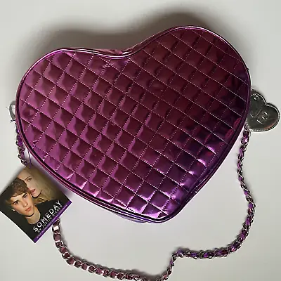 £15 • Buy Official Justin Bieber Someday Purple Heart Shaped Quilted Satchel Shoulder Bag