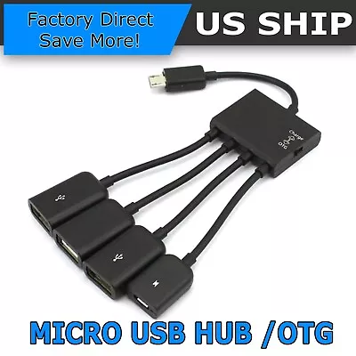 Micro USB Charging OTG Hub Splitter Cable For Smart Phone Android Tablet 4 In 1 • $7.99