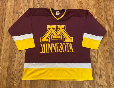 Minnesota Golden Gophers Vintage 90s Name Game Graphic Big Logo Hockey Jersey XL • $38.99