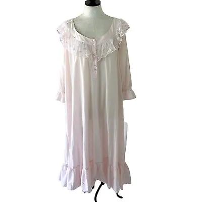 Victoria's Secret Gold Label Vintage Womens Nightgown Pink Size Medium Cotton • $86.68