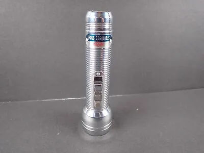 Ray-O-Vac S21F-1 Stainless Steel C Cell Battery Flashlight Tested 6-1/8  Vintage • $18.99