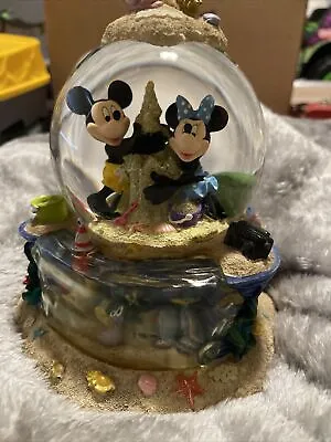 Disney Mickey And Minnie By The Beautiful Sea Musical Snowglobe RARE • $60