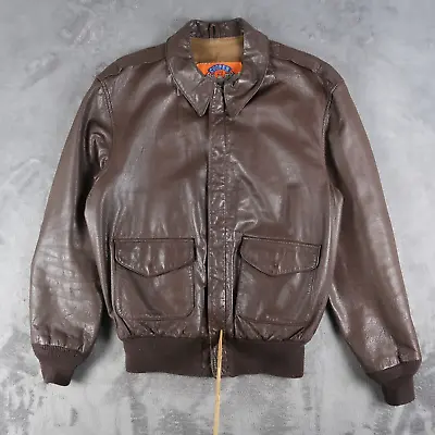 Vintage Cooper A-2 Goatskin Leather Bomber Jacket 42 L Military Fighter Coat • $164.88