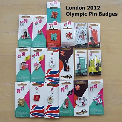 London 2012 Olympic Pin Badges  Honav  Official Pins On Backing Cards • £1