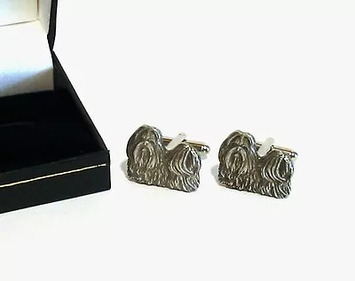 £13.99 • Buy Shih Tzu Pewter Cufflinks Men's Gift Boxed Vet Pet Dog Christmas Wedding Gift