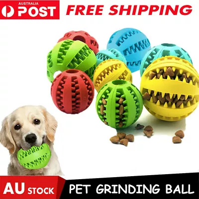 $3.99 • Buy Dog Chew Ball Toy Rubber Dental Clean Teeth Healthy Treat Gum Bite Pet Puppy