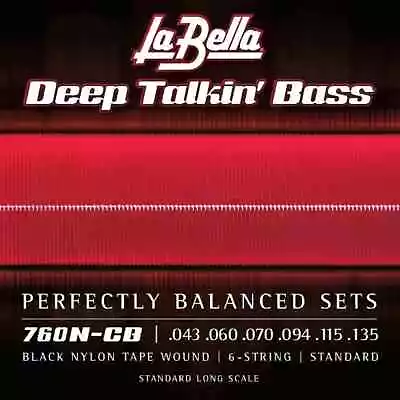 La Bella 760N-CB Black Nylon Tape Wound 6 String Bass Strings • $68.95