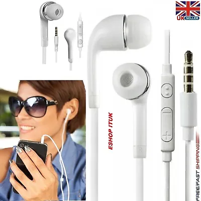 HQ In-Ear Earphones Mic Headphones Android Samsung HTC NOKIA LG Gym Jogging MP3 • £2.99