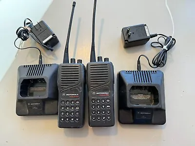 2 Motorola Radius GP350 P94MGC20C2AA With DTMF Fronts Batteries And Chargers • $90