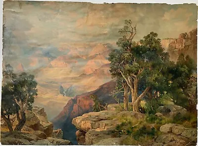 Thomas Moran 1912 Chromolithograph Grand Canyon Of Arizona From Hermit Rim • $950