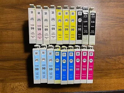 $5 • Buy LOT 19 EMPTY INK CARTRIDGES Epson 98, 99 PRINTER Various Colors