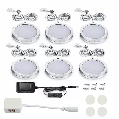 £19.91 • Buy Round Under Cabinet LED Mains Kitchen Cupboard Shelf Counter Light Kit Lamp 3/6