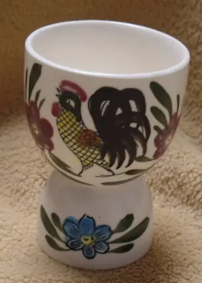 Vintage Roosters And Roses (?) Double Egg Cup Hand Painted French Country • $9
