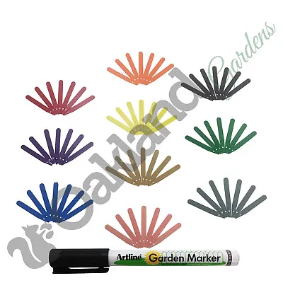 £26.40 • Buy Coloured Plastic Plant Pot Labels 4  (10cm) Seed Tray Markers Marker Pen Mixed
