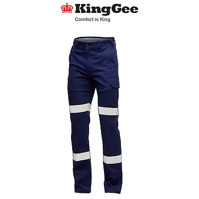 KingGee Mens Stretch Bio Motion Cargo Pants Cotton Work Safety Reflective K53018 • $67.45