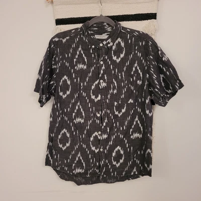 £2 • Buy Primark Mens Grey Aztec Print Short Sleeve Summer Shirt Size Large L