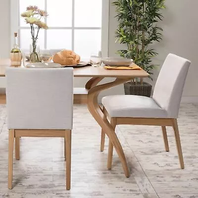 Leona Fabric & Wood Finish Dining Chair (Set Of 2) • $219.74