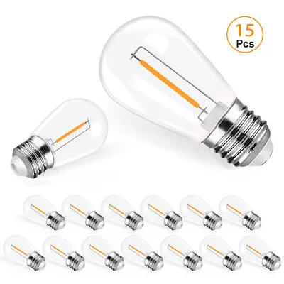 15pcs 1W LED S14 Replacement Light Bulbs E26 3V For Solar Festoon String Lights • $24.99