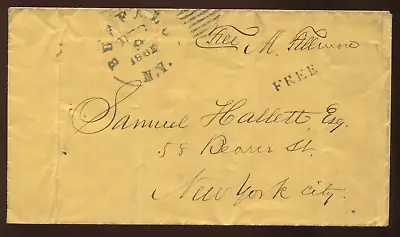 Millard Fillmore Free Frank Signed 1861 Cover Buffalo To New York City NY LV6272 • $449.99