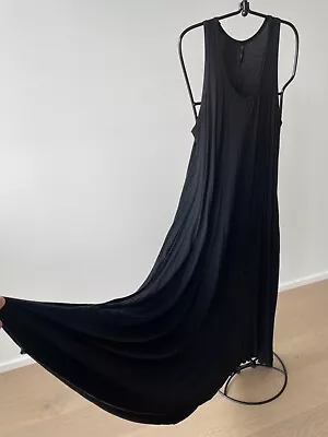 ALISTAIR TRUNG Black Drapey Fluid Jersey Swing Style Maxi Dress-sz4 (14/16) NWT • $149.99