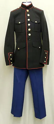 USMC MARINE CORPS DRESS BLUES JACKET BLOUSE UNIFORM With FREE TROUSERS • $129.99