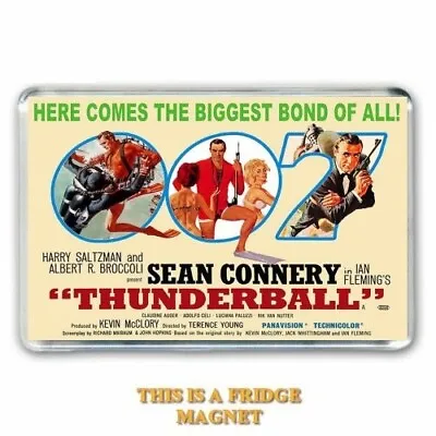 Retro_ James Bond  007- Thunderball Poster Art- Jumbo Fridge Magnet • £2.99