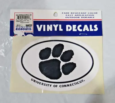 NCAA UConn Huskies Paw Logo In Oval Vinyl Decal 4.5  By 6.5  • $12.99
