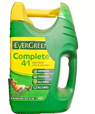 Evergreen Complete 4 In 1  Lawn Feed Weed & Moss 100m2 C/w Spreader • £14.95