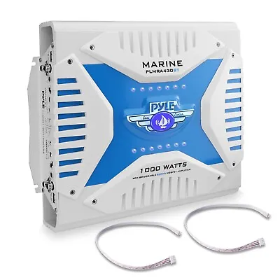 Pyle Elite PLMRA430BT 1000 Watt 4 Channel Amplifier Bluetooth Marine ATV Amp • $116.99