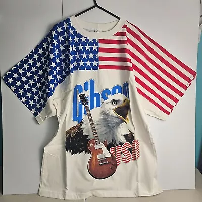 Vintage 90's Gibson Guitars American Eagle Men's XL T Shirt Short Sleeve  • $59.99