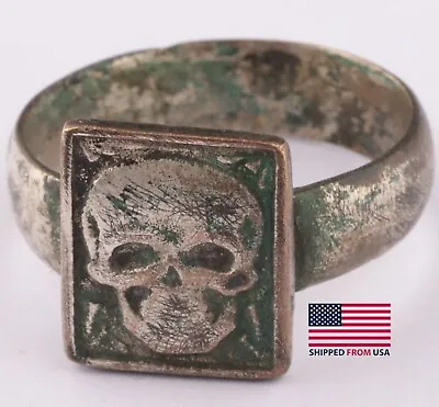 MASONIC Ring FREEMASONRY Masonry SKULL Talisman AMULET Jewelry Special FORCE Ww1 • $204.44