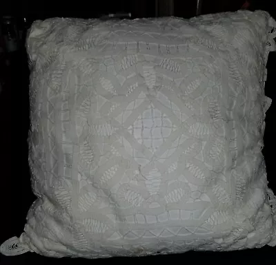 Beautiful Vintage Throw Pillow @16  Square Ivory Color Lace--Some Staining • $15