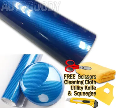 7D Premium Super Gloss Carbon Fiber Vinyl Film Wrap Bubble Free Air Release 6D • $7.98