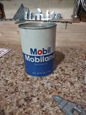 Vintage Mobil Mobiland Farm Engine Oil 1 Quart Can 32 FL OZ 300 Series Gas & Oil • $55