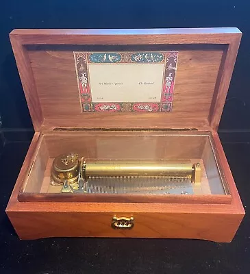 REUGE 72 Note Swiss Music Box Plays Ave Maria In 3 Parts. Walnut. SEE VIDEO. • $699