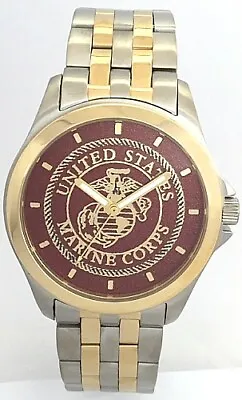 Steel/goldtone Marine Corps Medallion Dial Watch  • $74.95