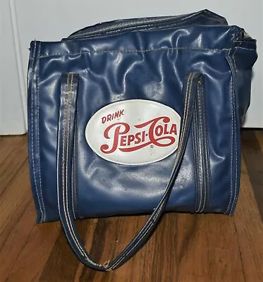 Vintage DRINK PEPSI COLA Advertising Soda Pop Vinyl Cooler Bag • $59.95