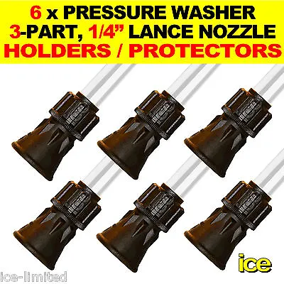 £29.99 • Buy 6 X PRESSURE WASHER 1/4  LANCE NOZZLE JET HOLDER RUBBER PROTECTOR COVER COUPLING