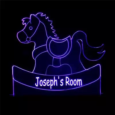 Personalised Rocking Horse Name Light. Cute Night Light For Babies And Children • $69.99